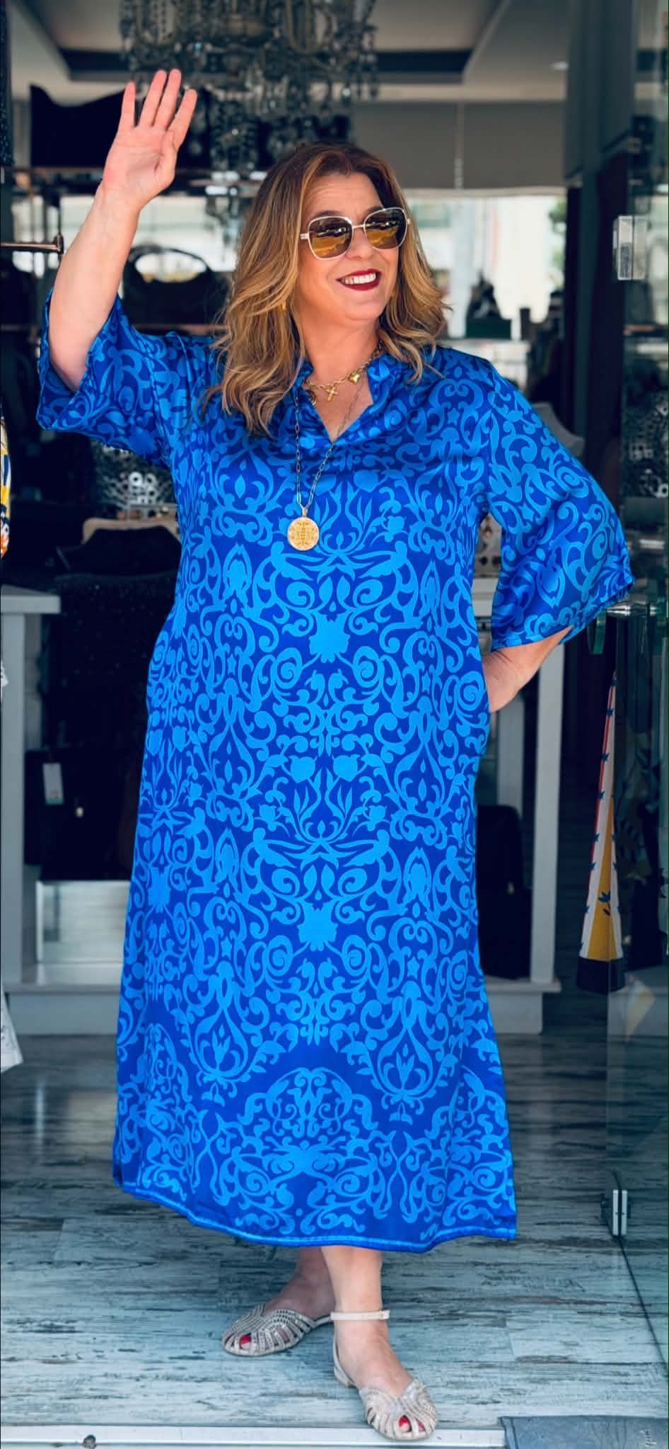 Αέρινο Καφτάνι Viscose με Baroque Print