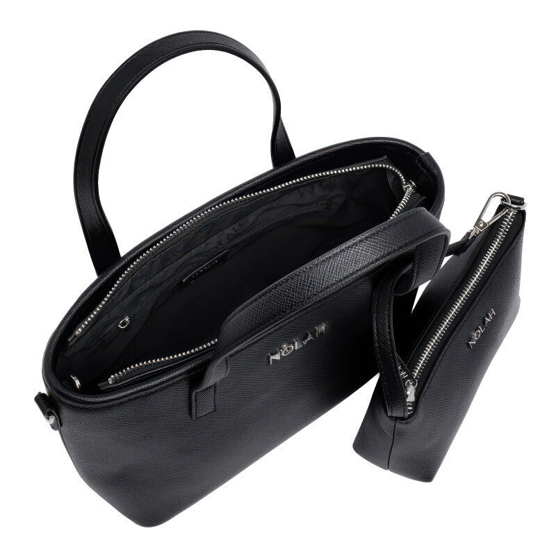 Nolah Τσάντα Ώμου-Χιαστί Roma Μαύρο Silver
