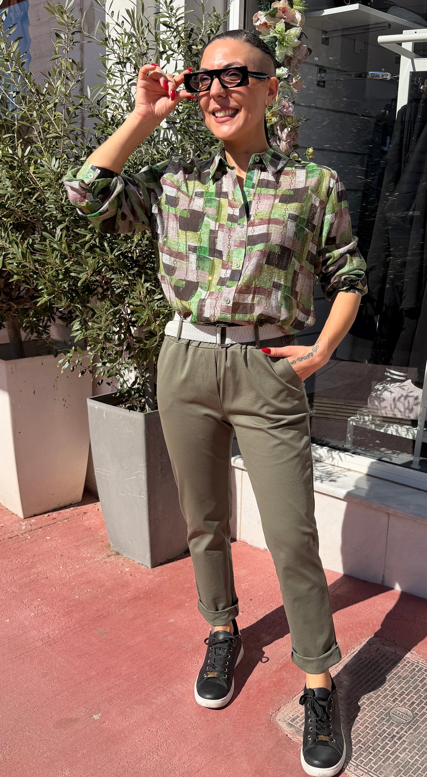 Πουκάμισο με αφηρημένο σχεδιο