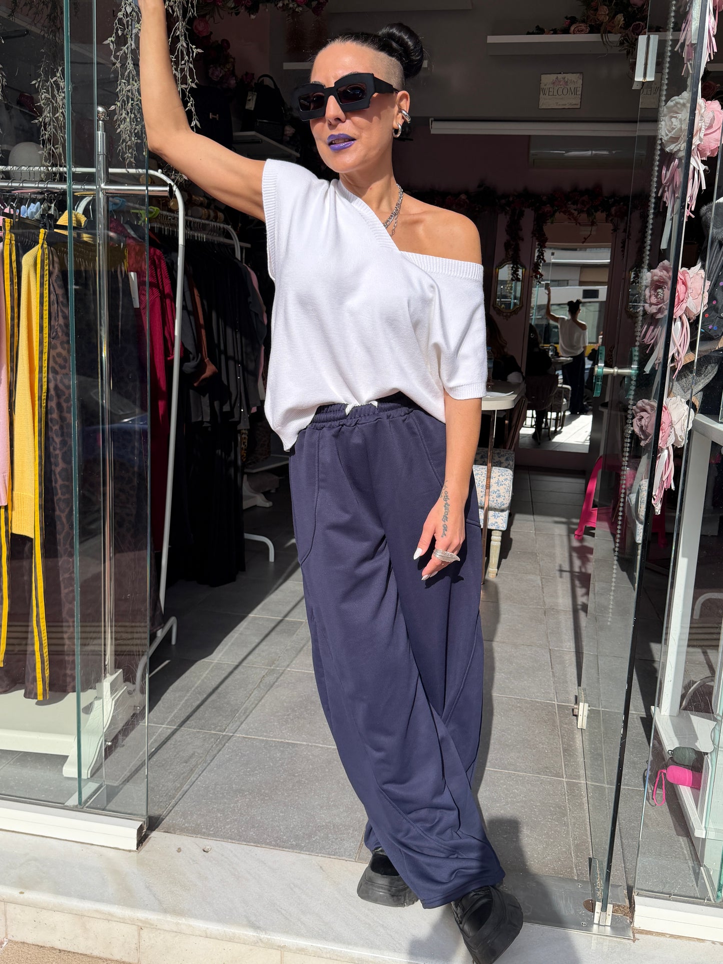 Υπέροχη καζάκα πλεκτή που ταιριάζει σε κάθε σωματότυπό Άσπρο-6