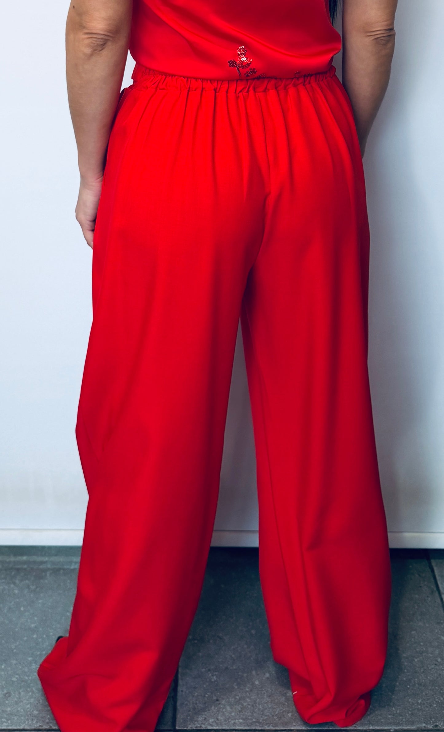 Γυναικείο Παντελόνι Ψηλόμεσο με Λάστιχο & Πιέτες