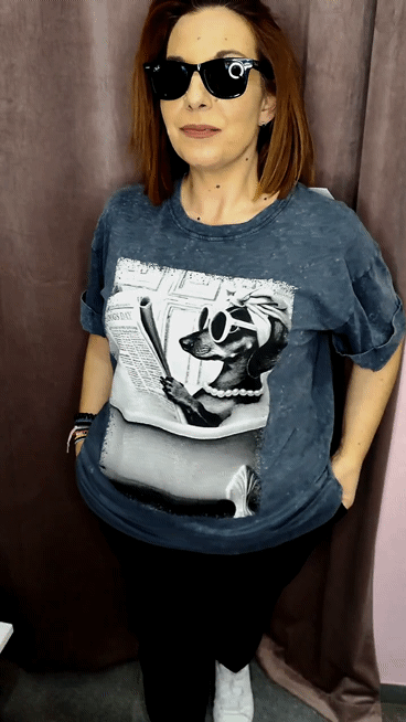 Γυναικείο T-Shirt με Vintage Dog Print