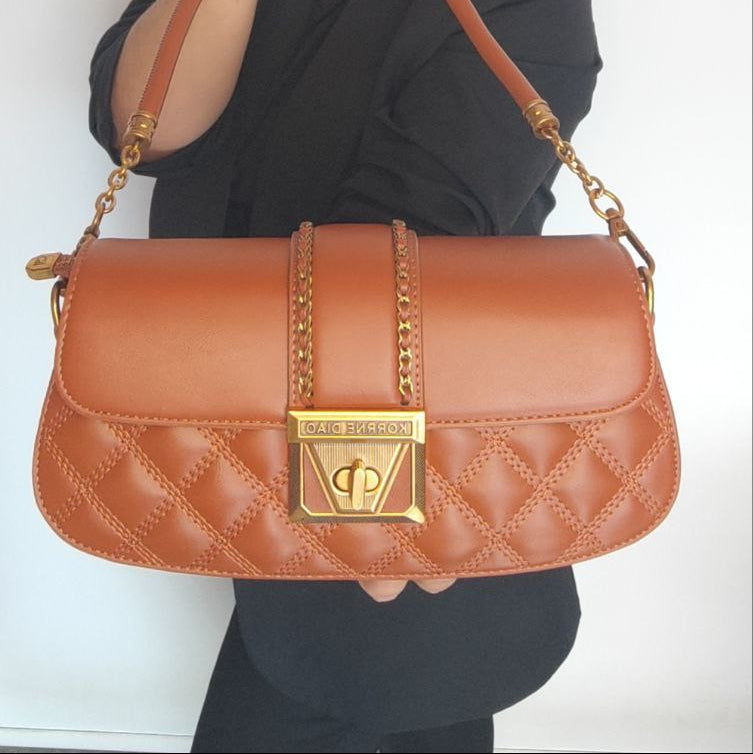 Τσάντα χειρός με λουράκι ώμου caramel-2