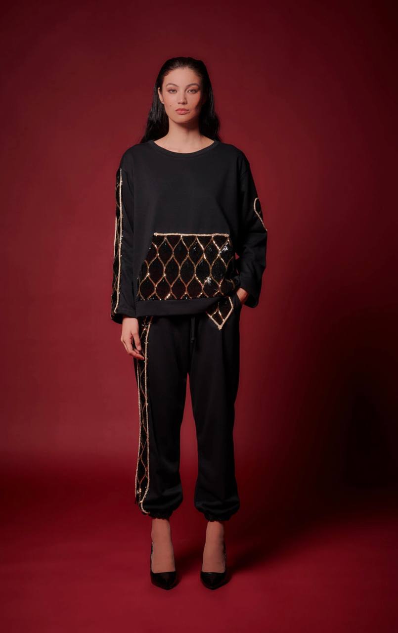 Fia ΜΠΛΟΥΖΑ ΒΙΣΚΟΖ ΜΕ ΙΔΙΑΙΤΕΡΟ ΣΧΕΔΙΟ ΜΕ ΠΑΓΙΕΤΕΣ ΜΑΥΡΟ