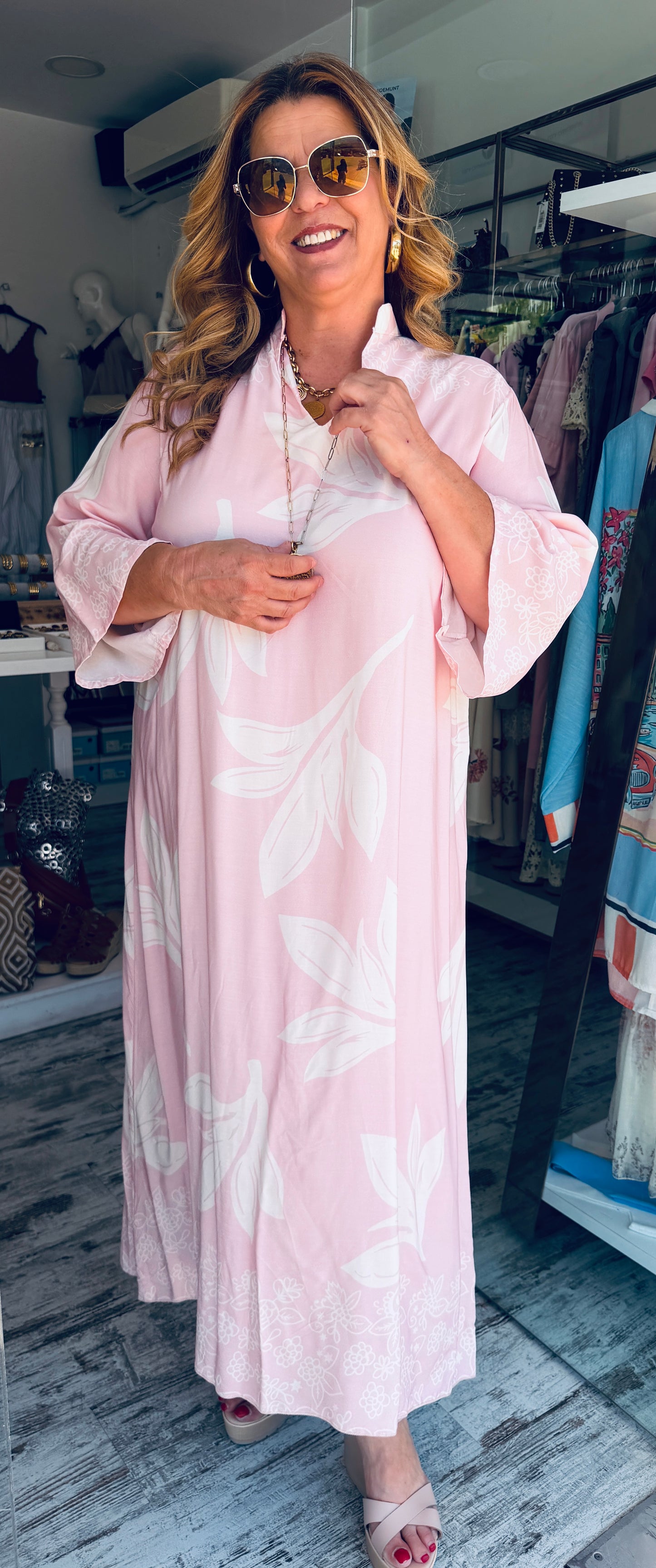 Καφτάνι 100% Viscose με Μάο Γιακά