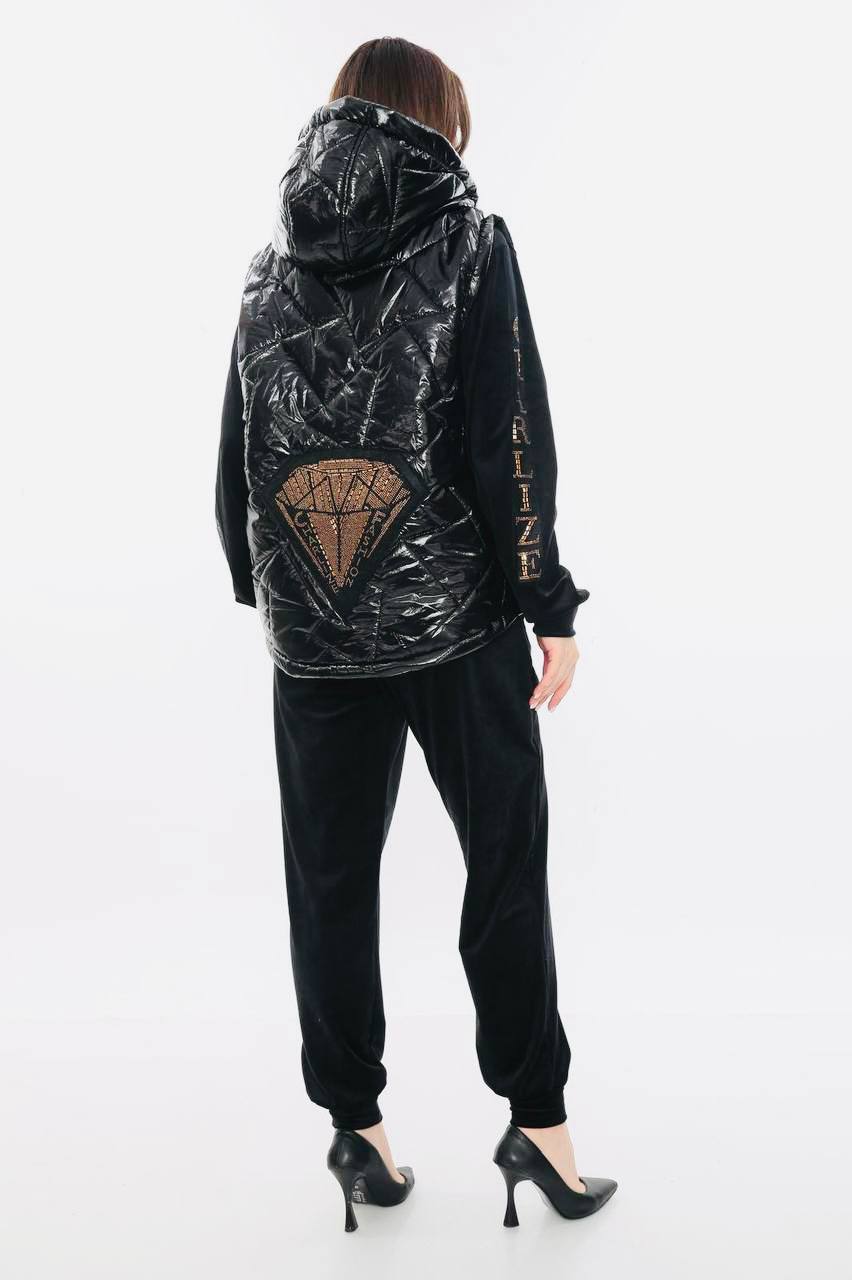 Charlize ΜΠΛΟΥΖΑ, ΠΑΝΤΕΛΟΝΙ & ΓΙΛΕΚΟ ΣΕΤ 3 ΤΕΜΑΧΙΩΝ ΜΑΥΡΟ