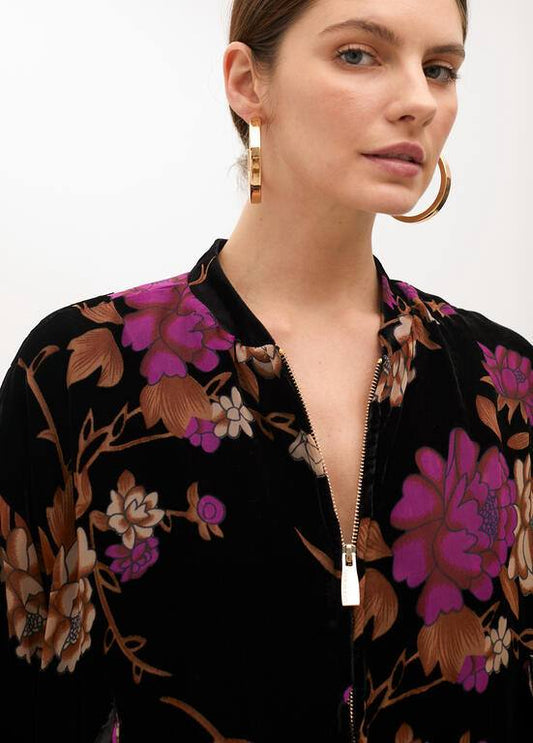 LOLA CASADEMUNT Βελούδινο bomber φλοραλ