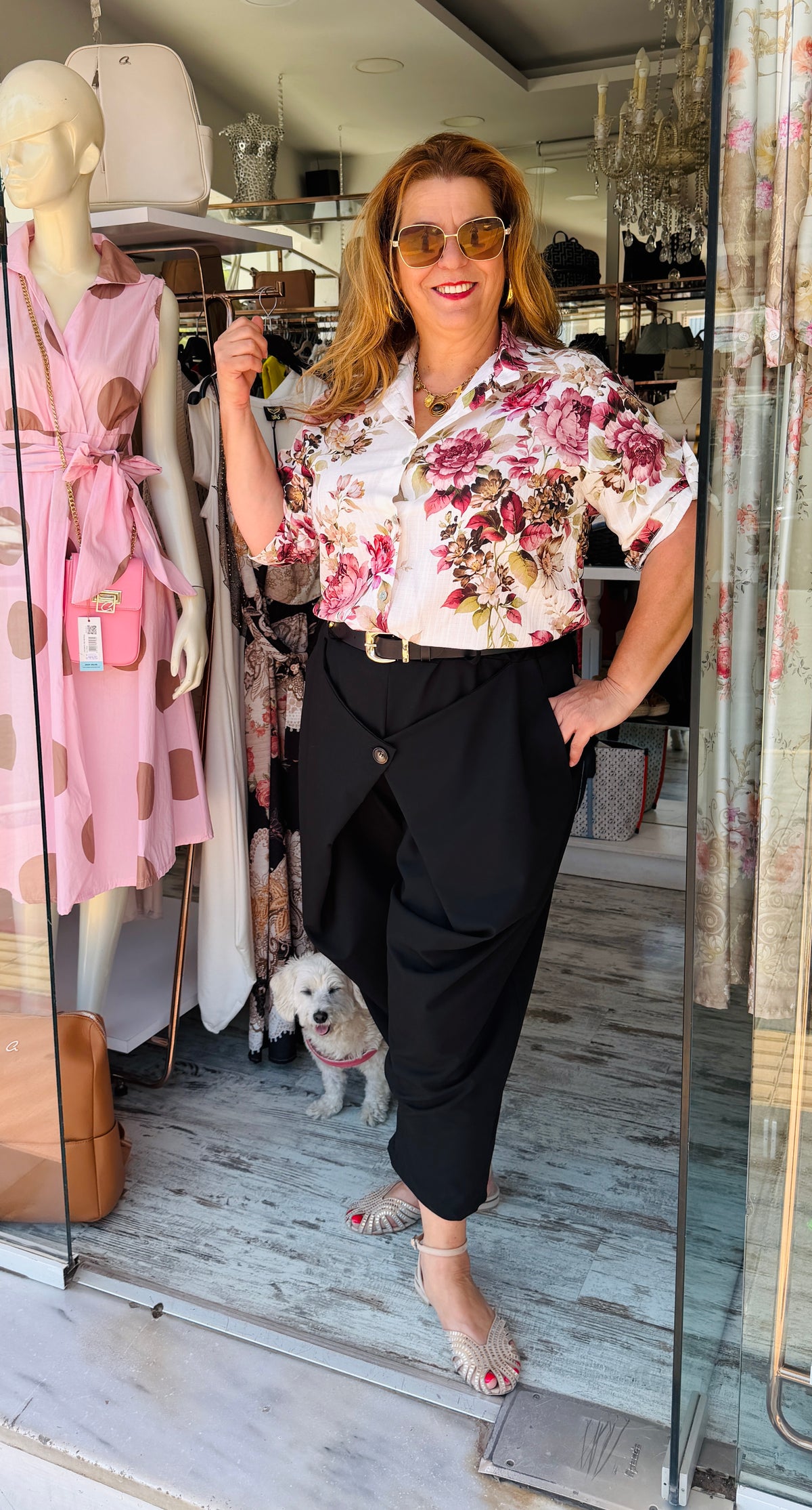 Floral Πουκάμισο με Τρουακάρ Μανίκι