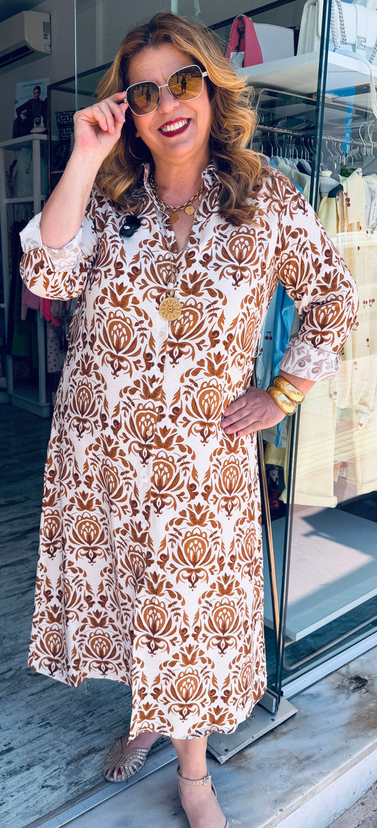 Μάξι Φόρεμα Σεμιζιέ με Εντυπωσιακό Σχέδιο Plus Size Τάμπα-3