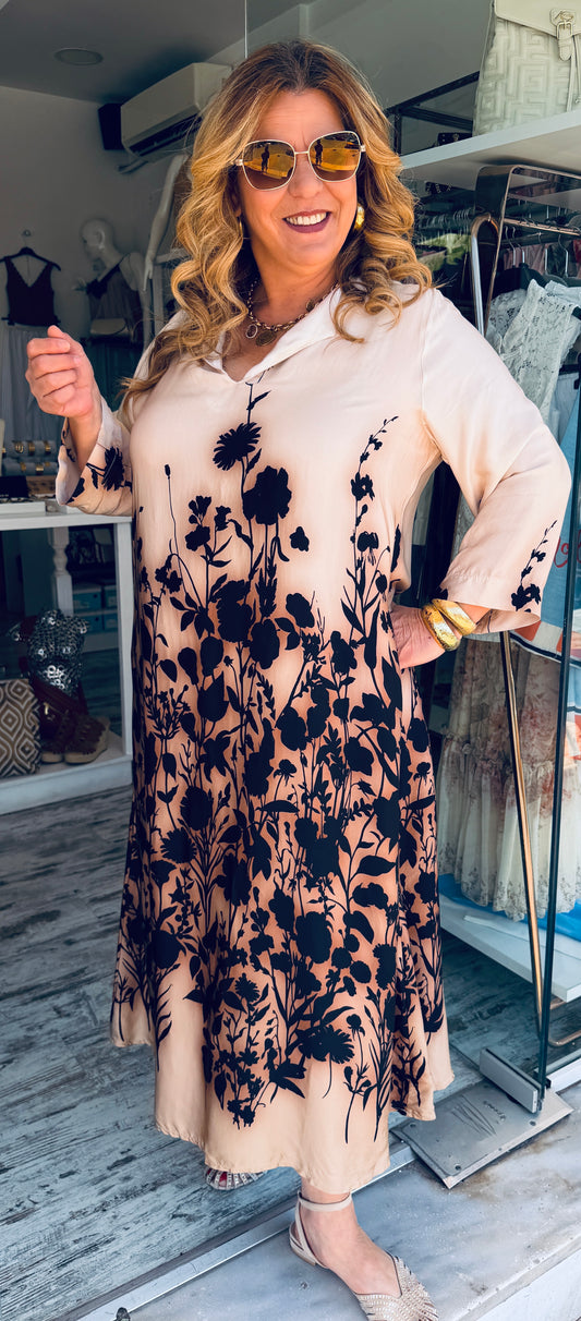 Maxi Καφτάνι Φόρεμα με Floral Print-3