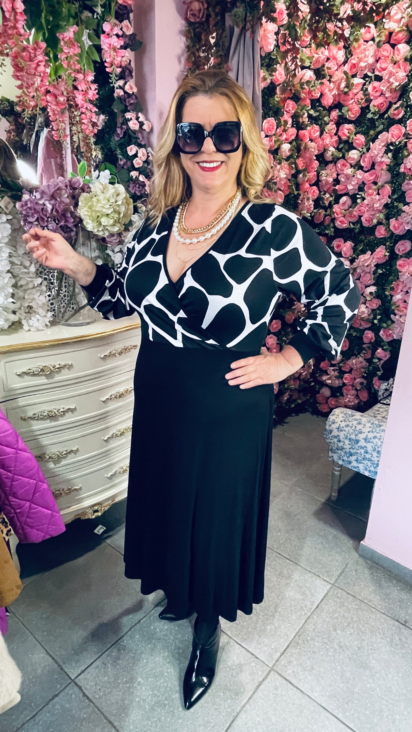 Κρουαζέ φόρεμα σε ίσια γραμμή