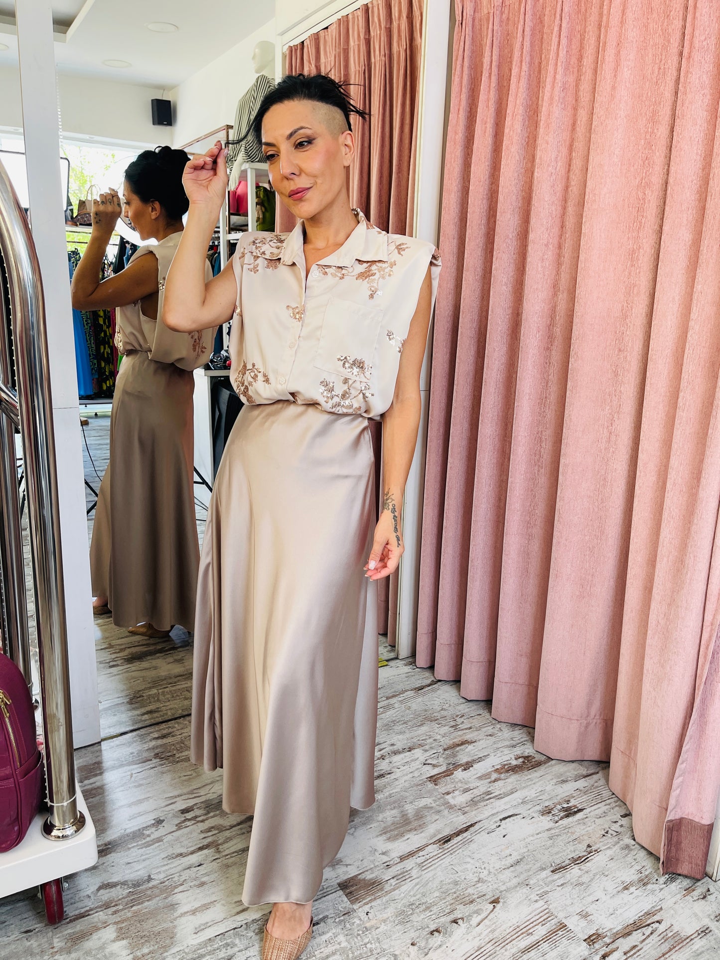 Πουκάμισο αμάνικο  one size "Serenity" Wide Back