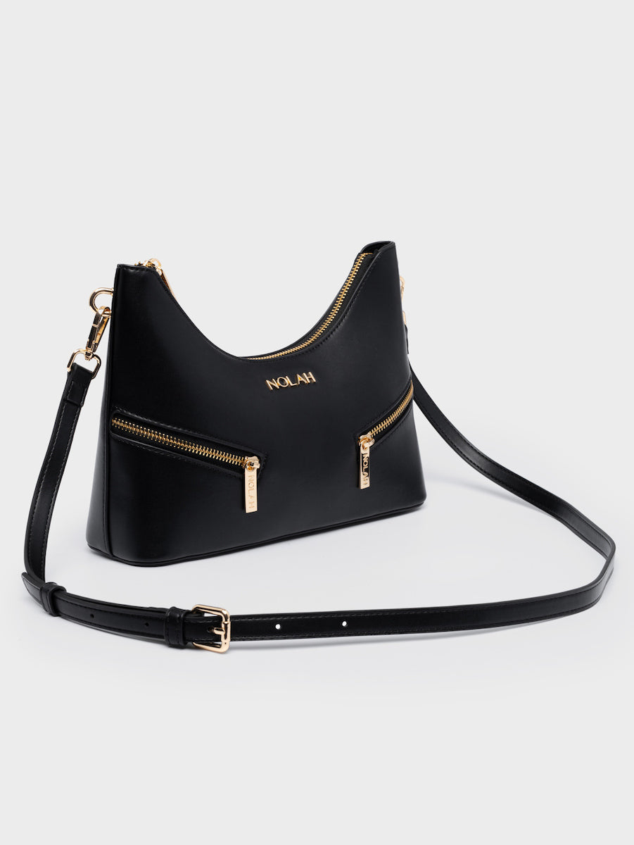 Nolah Ozon Black Light Γυναικεία Τσάντα Ώμου Χρυσή