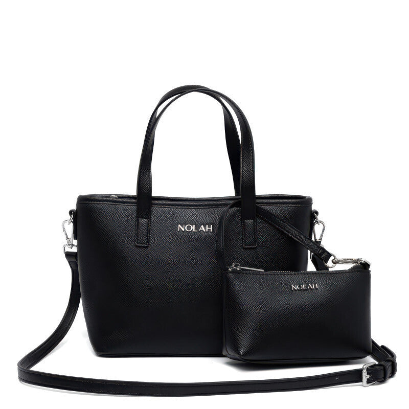 Nolah Τσάντα Ώμου-Χιαστί Roma Μαύρο Silver