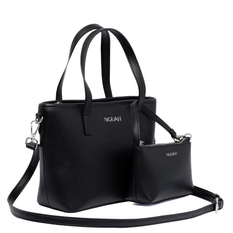 Nolah Τσάντα Ώμου-Χιαστί Roma Μαύρο Silver