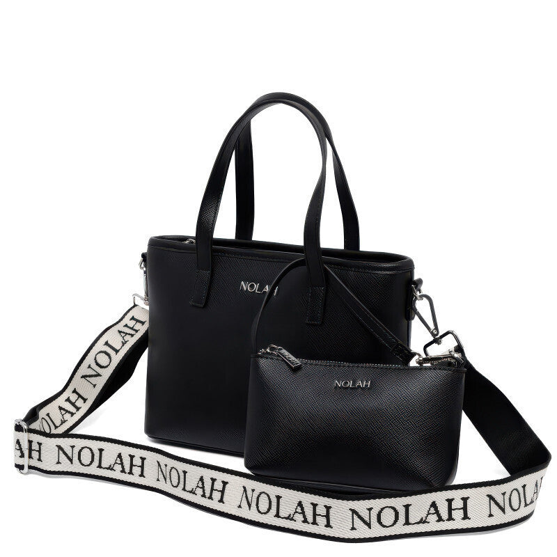 Nolah Τσάντα Ώμου-Χιαστί Roma Μαύρο Silver