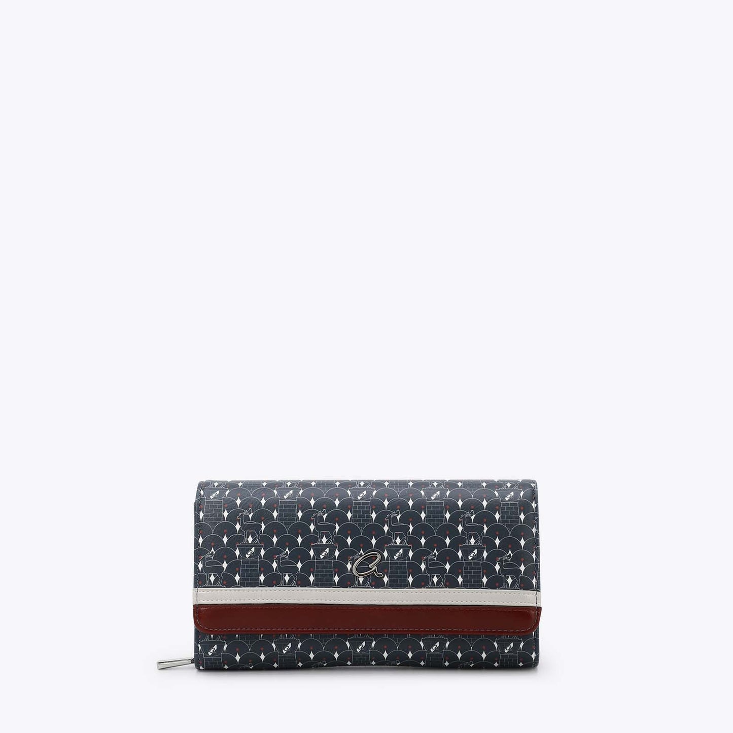 Axel Πορτοφόλι Mosaic Print με Καπάκι Μπλε - Μπλε