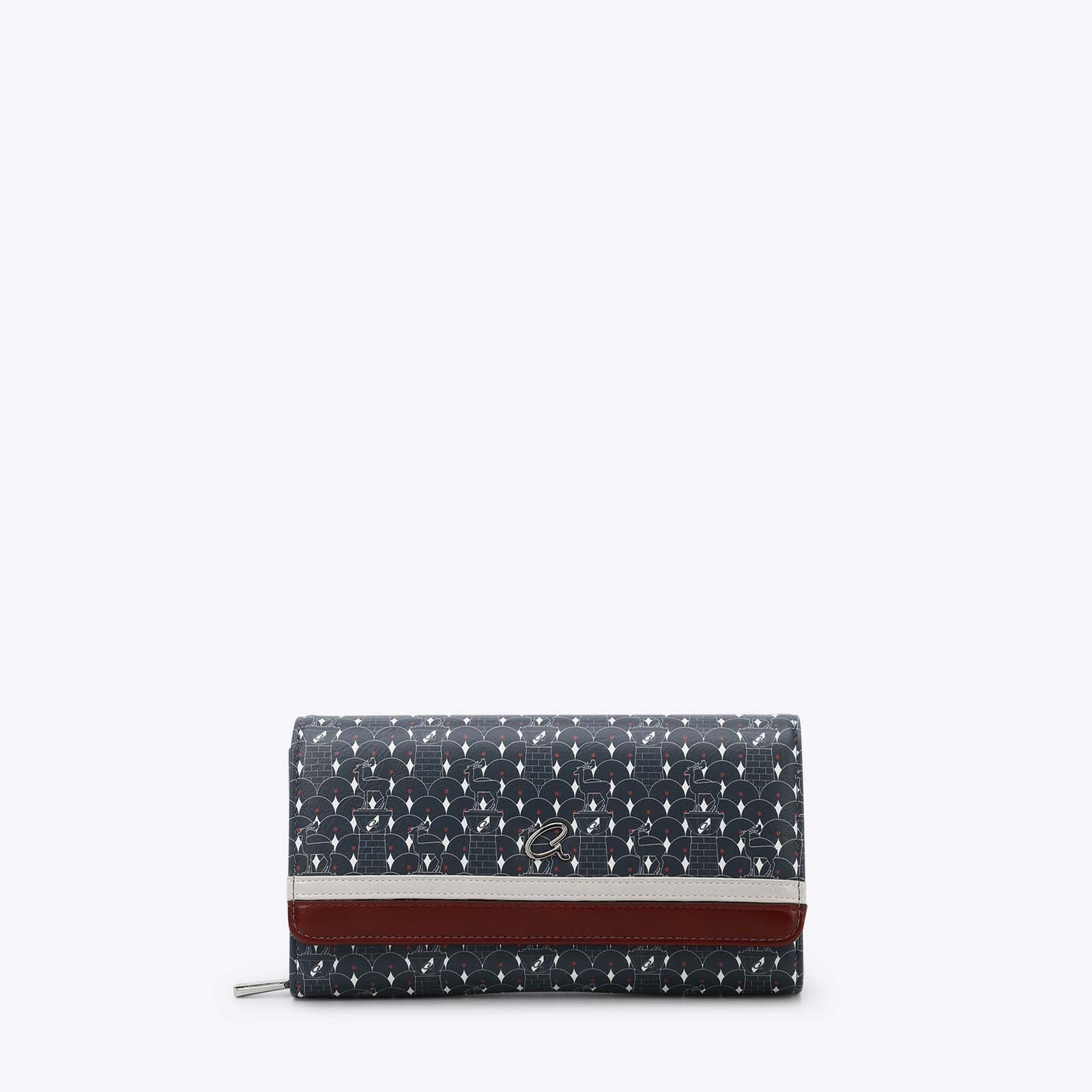 Axel Πορτοφόλι Mosaic Print με Καπάκι Μπλε - Μπλε