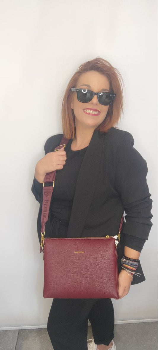 Τσαντά χειρός μπορντό -3