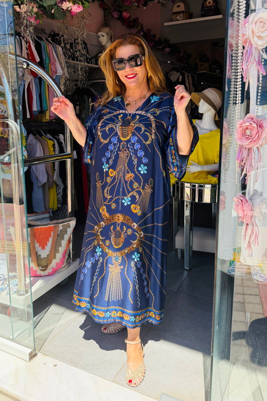 Maxi Καφτάνι με Luxury Jewel Print-4