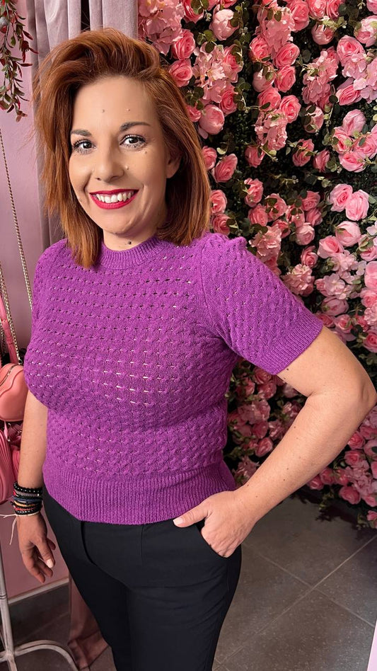 Πλεκτό κοντομάνικο τρυπητο ΜΩΒ-7