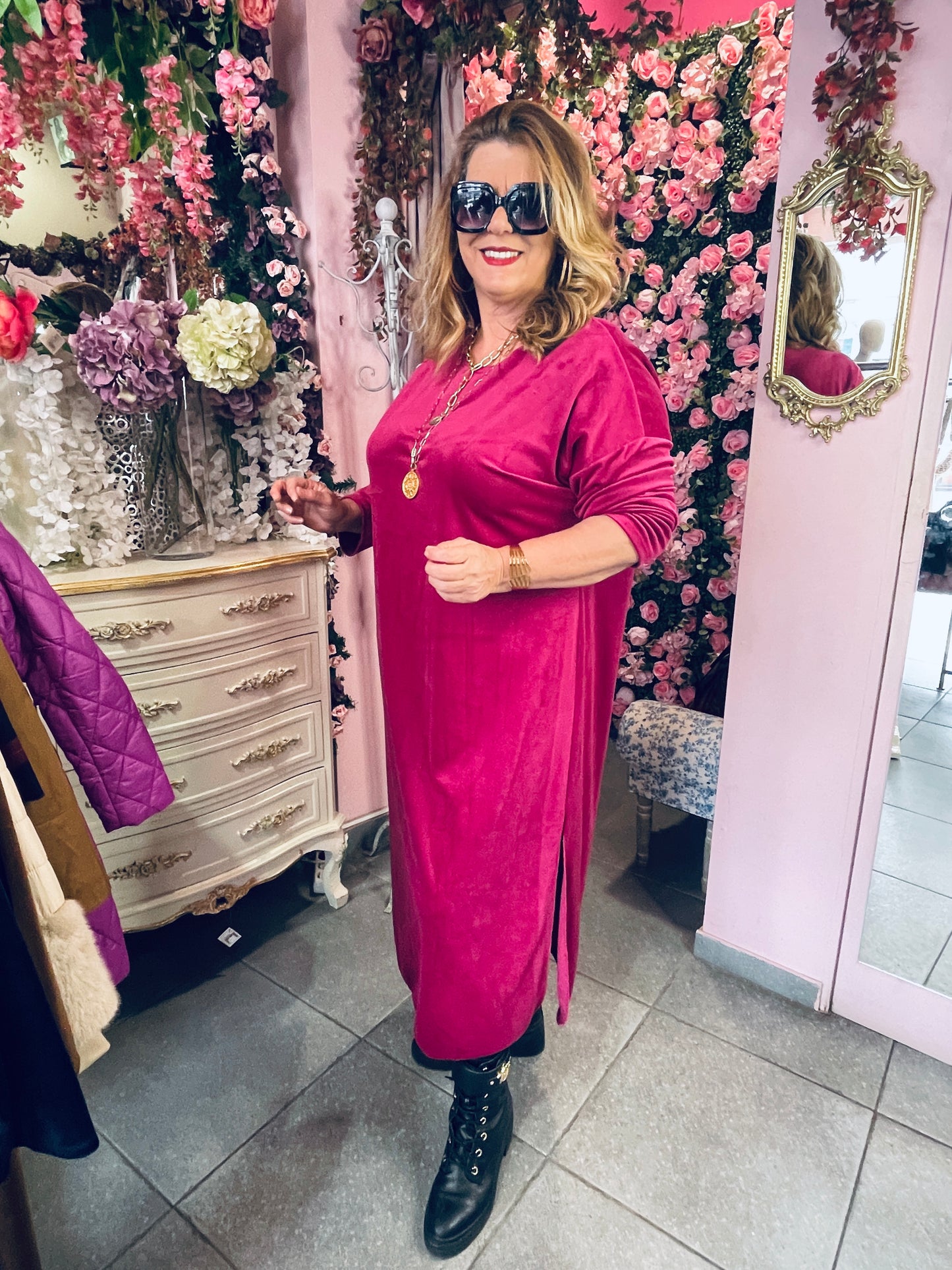 Υπέροχο Velvet φόρεμα Μαντζέτα-4