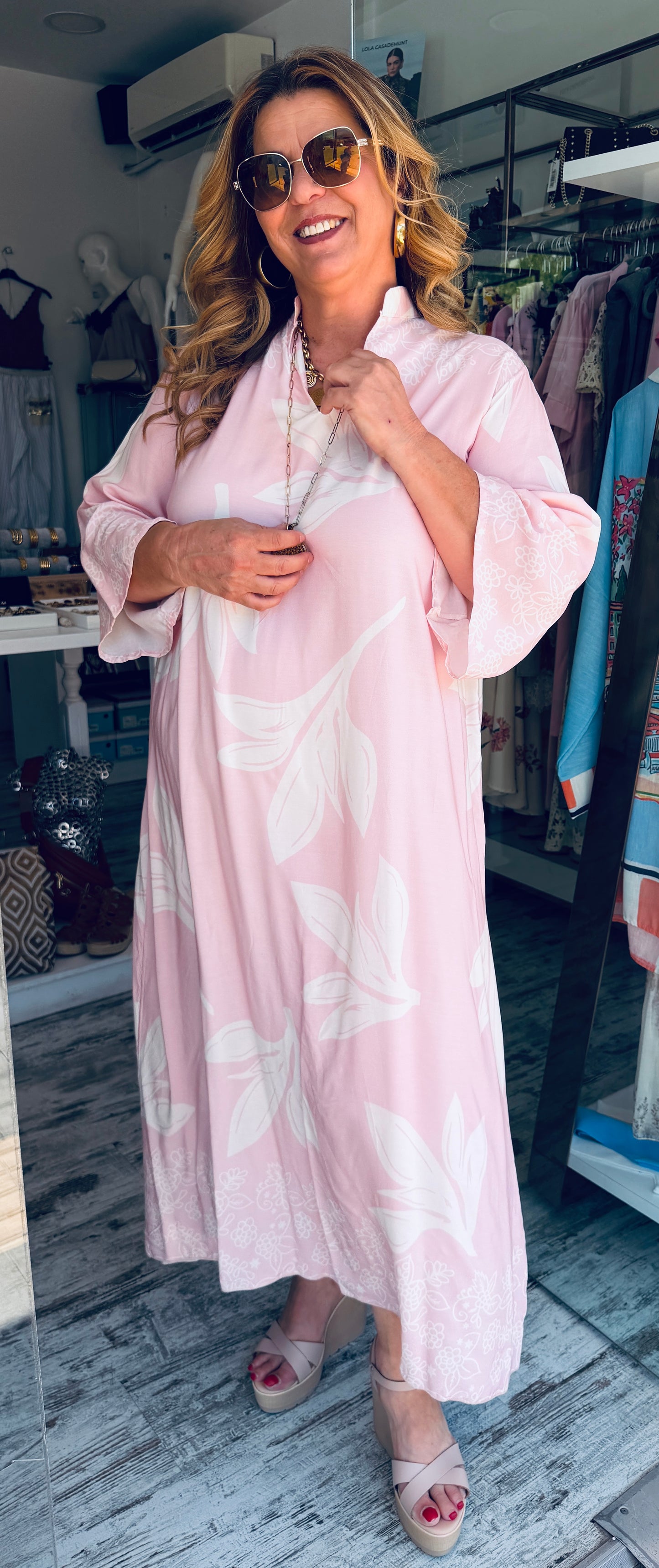 Καφτάνι 100% Viscose με Μάο Γιακά