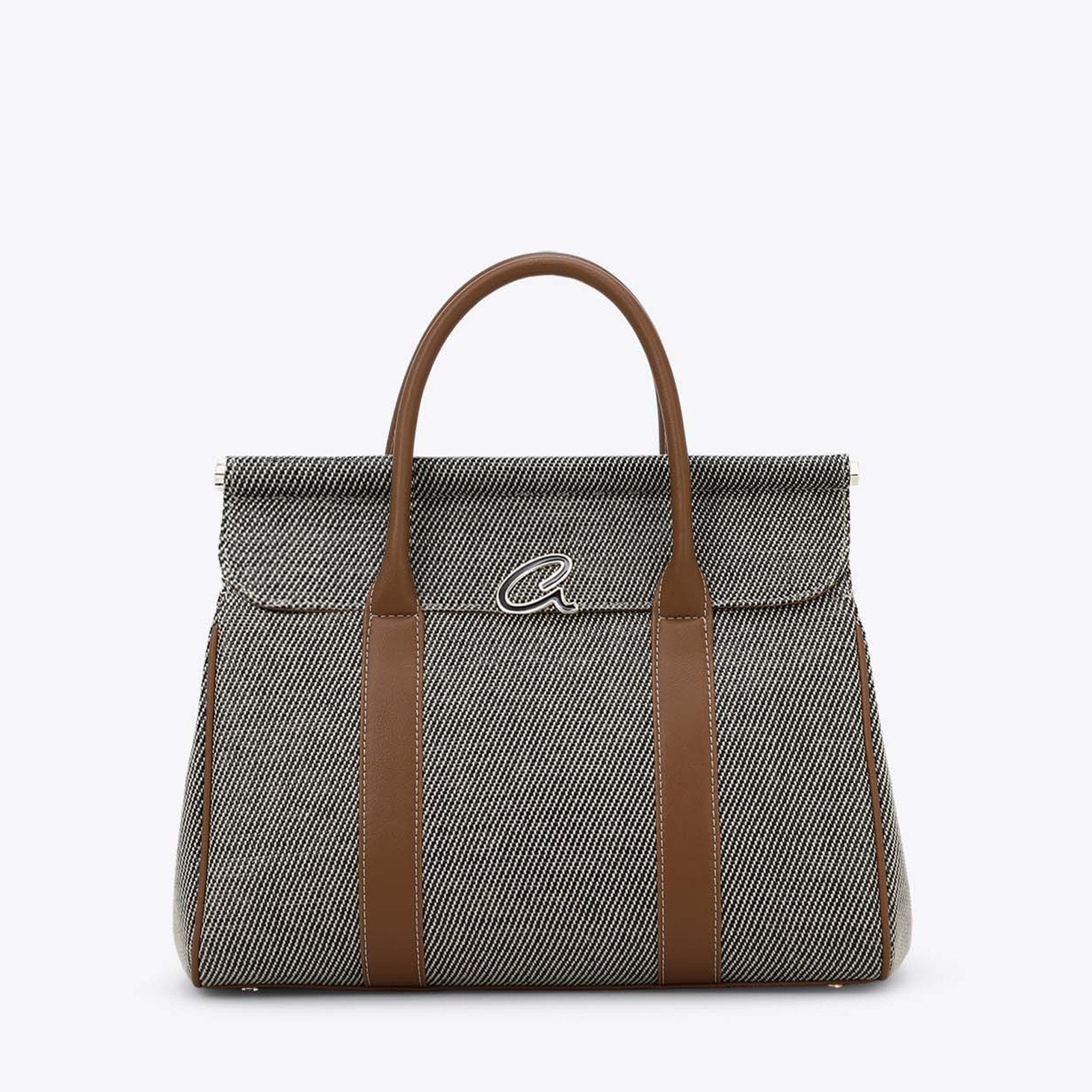 Axel Τσάντα Χειρός Woven Look Μαύρη - Μαύρο