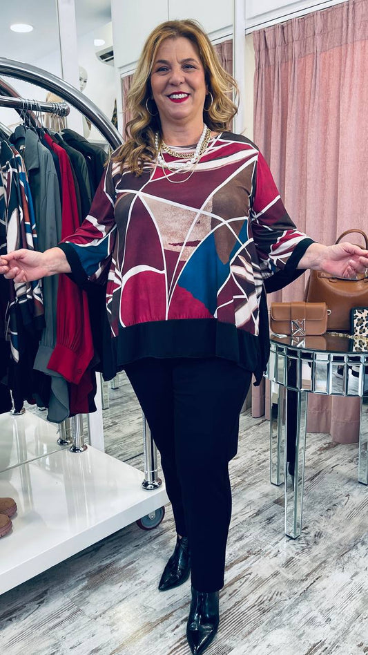 Εμπριμέ φασα μαύρη plus Μπορντό-1