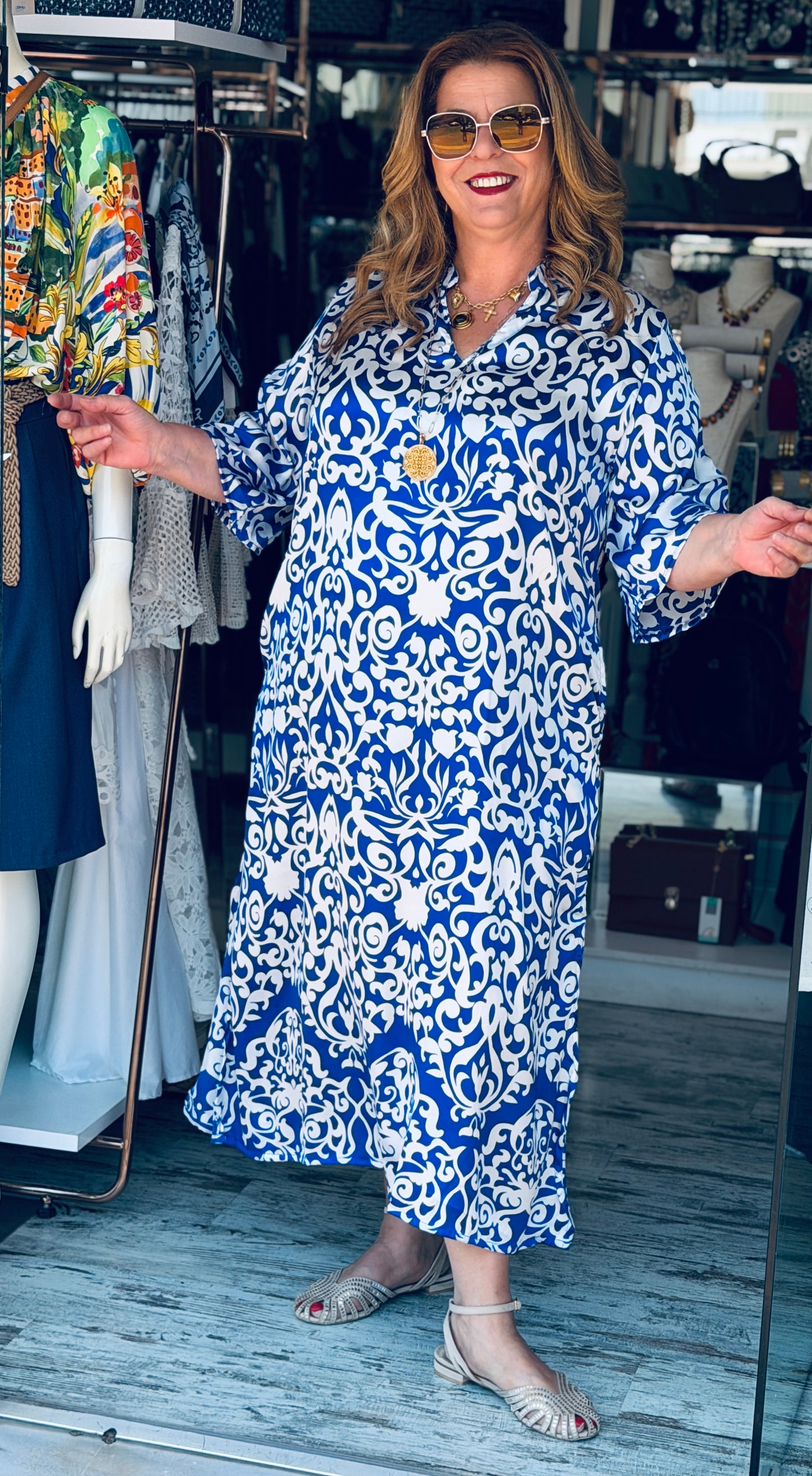 Αέρινο Καφτάνι Viscose με Baroque Print