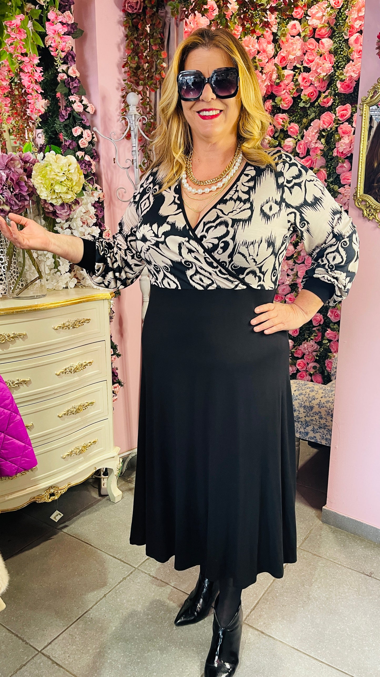 Κρουαζέ φόρεμα σε ίσια γραμμή ΦΡΜ 674