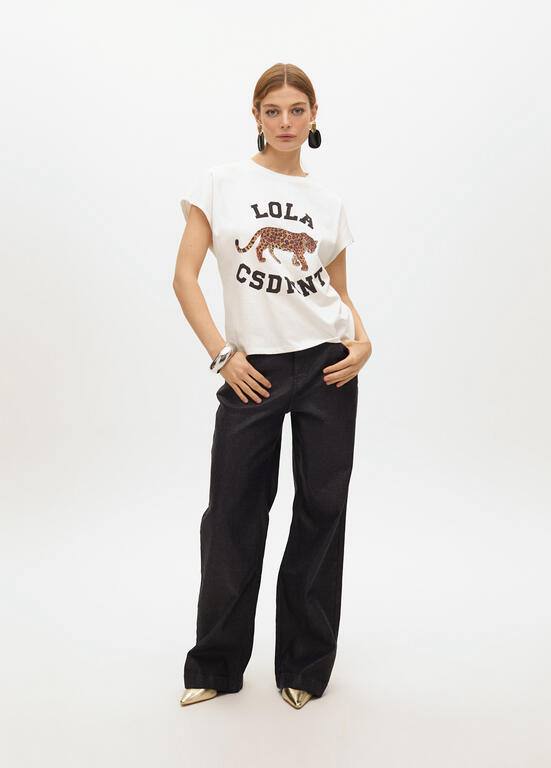 LOLA CASADEMUNT Βαμβακερό t-shirt με στρας