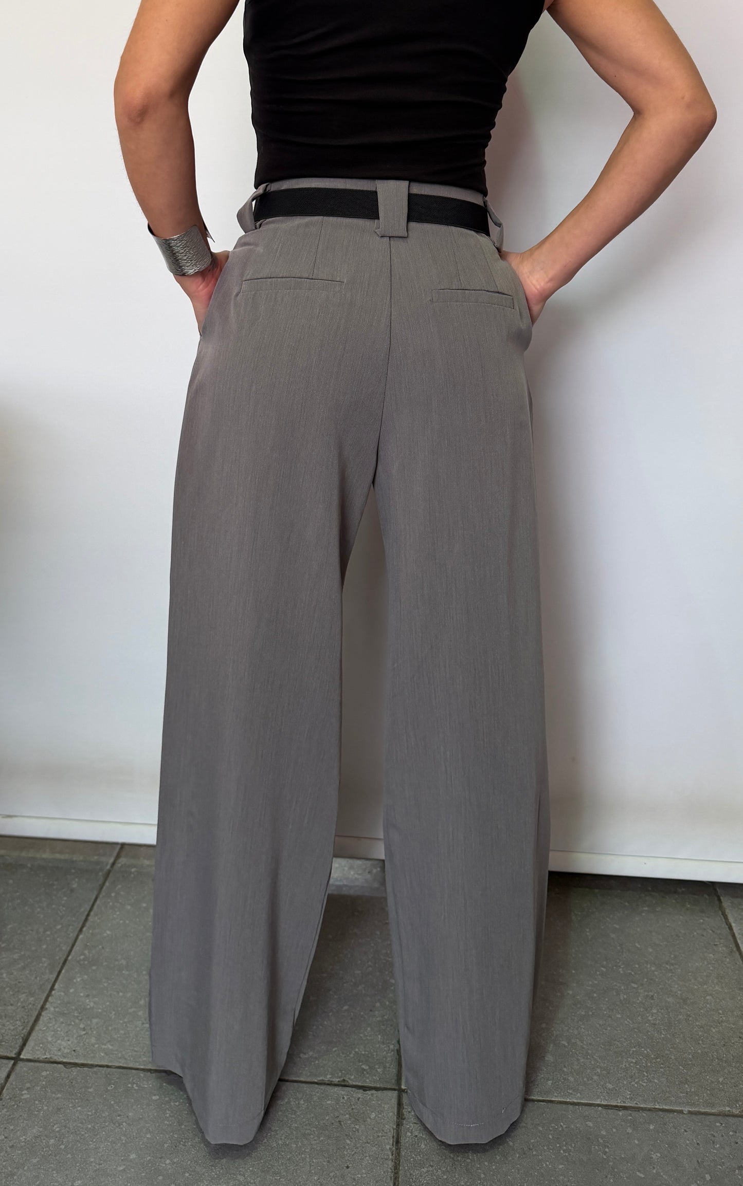 Γυναικείο Παντελόνι Ψηλόμεσο με Πιέτες