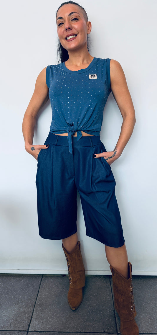 Γυναικεία Βερμούδα Ψηλόμεση με Πιέτες – Άνετο & Chic Style