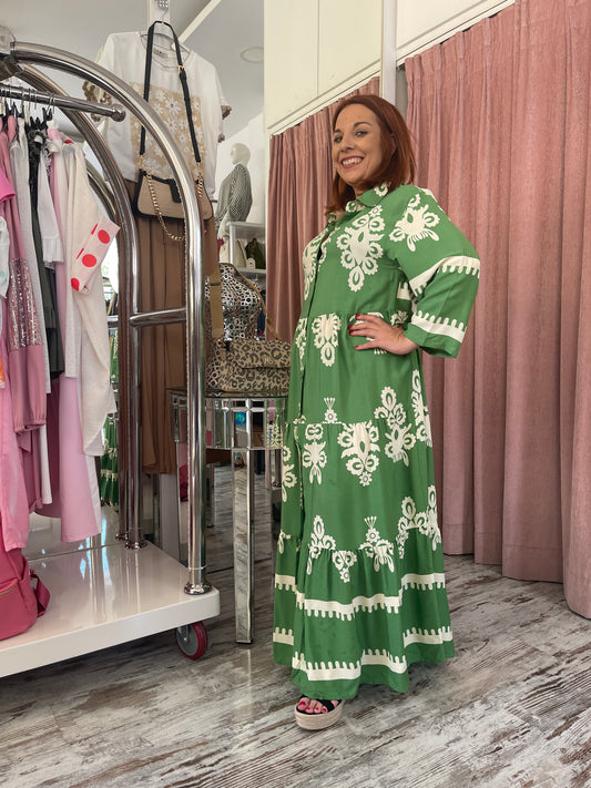 Σεμιζιέ Φόρεμα Καθημερινή Άνεση με Στυλ Πράσινο-2