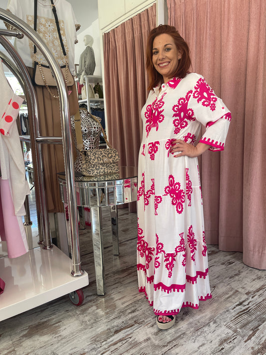 Σεμιζιέ Φόρεμα Καθημερινή Άνεση με Στυλ Φούξια-3