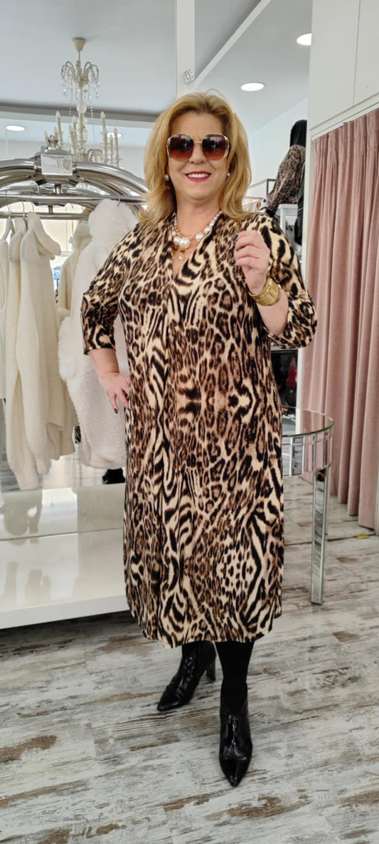 Elegant and Comfortable Animal Dress in Brown Shades