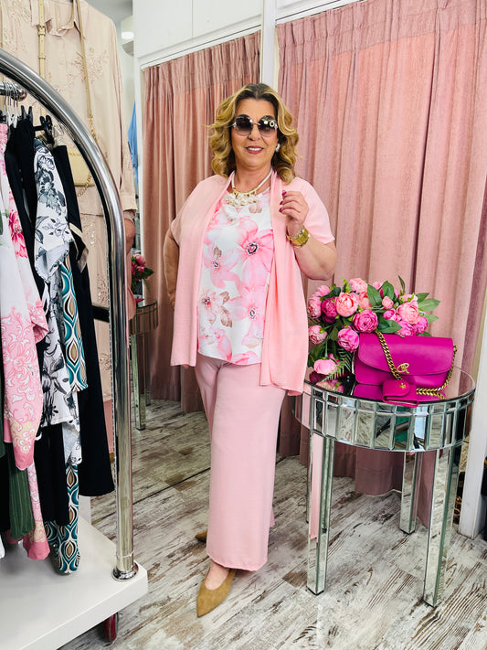 Καλοκαιρινό Plus Size Σετ σε Υπέροχες Αποχρώσεις Σομόν-1