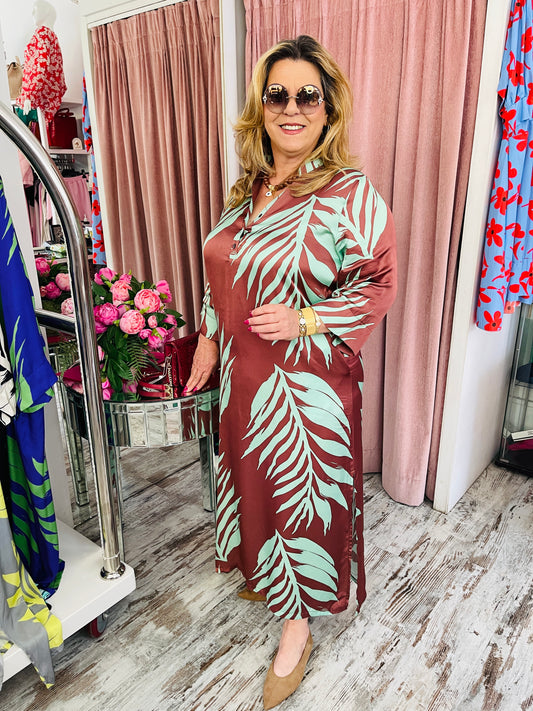 Καφτάνι Ελευθερίας & Κομψότητας Σοκολά aqua-5