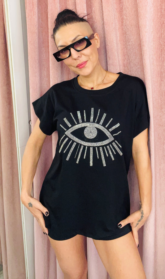 Υπέροχο T-shirt LuckyEye Μαύρο-2