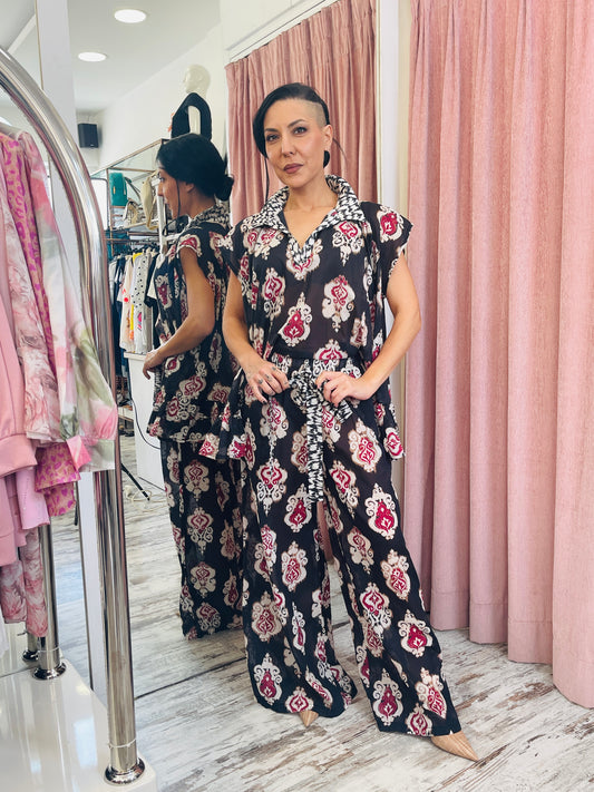 Σικάτο Σετ με Αμάνικη Κλος Μπλούζα και Παντελόνα – One Size, 100% Viscose