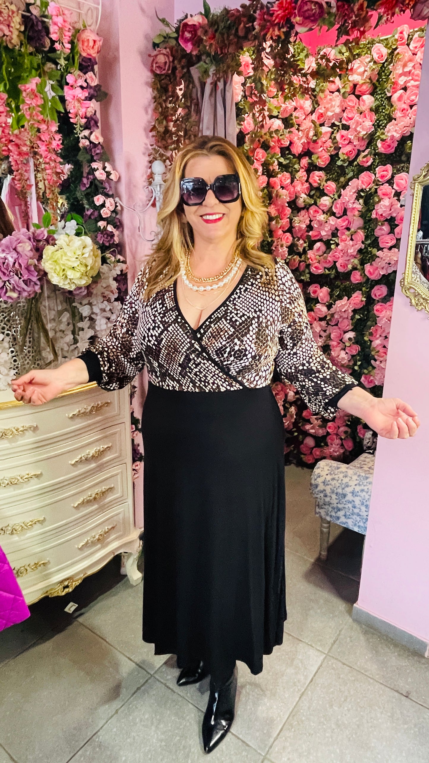 Κρουαζέ φόρεμα σε ίσια γραμμή ΦΡΜ 676