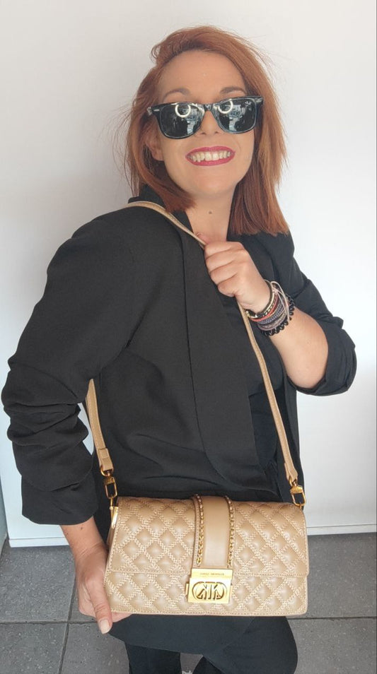 Τσάντα χειρός με λουράκι ώμου appricot-2