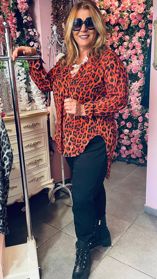 Πουκάμισο Animal διάφανο ΠΟΡΤΟΚΑΛΙ-2