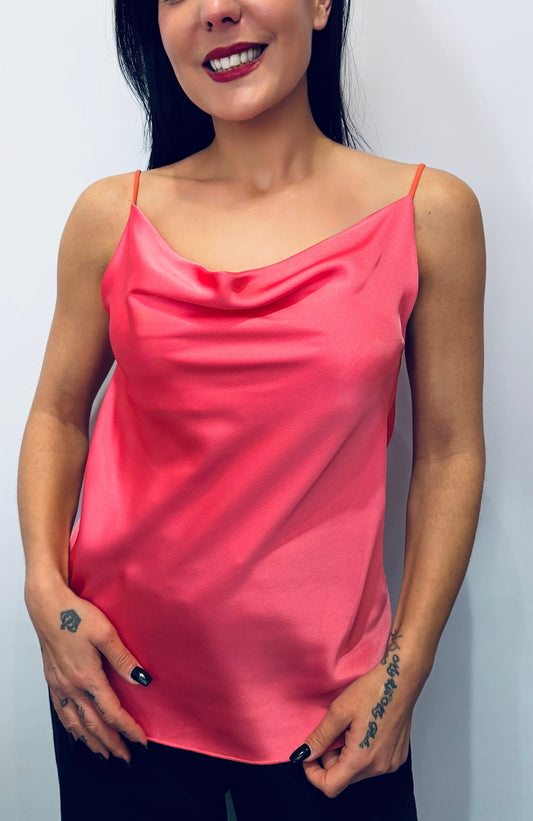 Γυναικείο Top με Ντραπέ Λαιμόκοψη & Λεπτές Τιράντες Νουντ -3