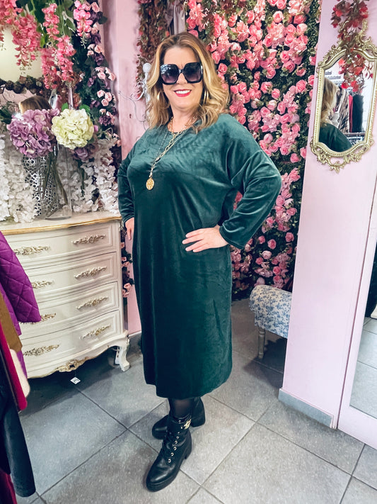 Υπέροχο Velvet φόρεμα Κυπαρίσσι-2