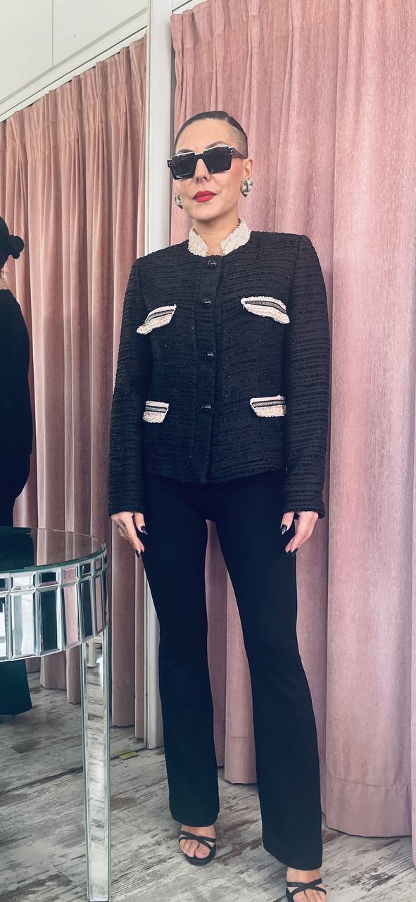 Vagias Σακάκι μπουκλέ μπεζ λεπτομέρειες