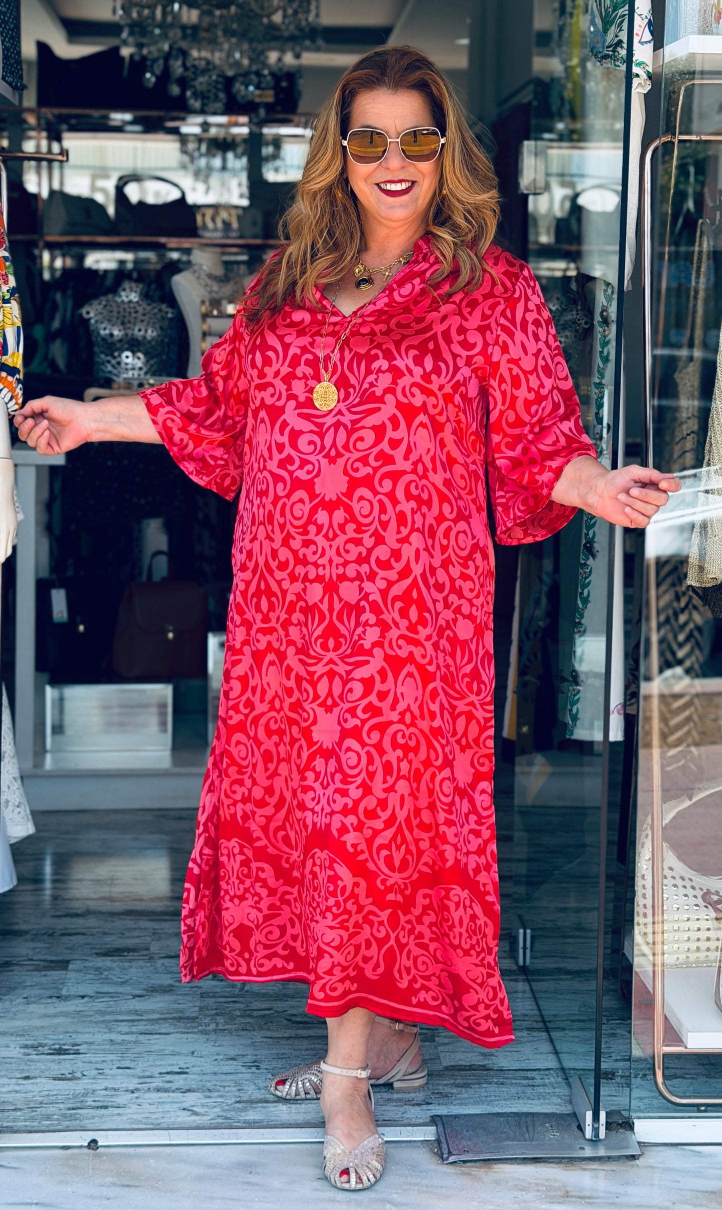 Αέρινο Καφτάνι Viscose με Baroque Print