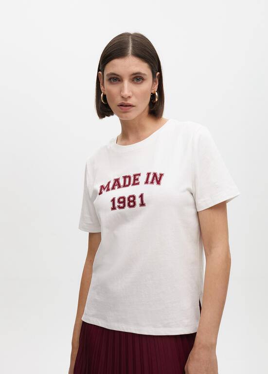 LOLA CASADEMUNT Βαμβακερή κοντομάνικη μπλούζα MADE IN 1981	LEYKO