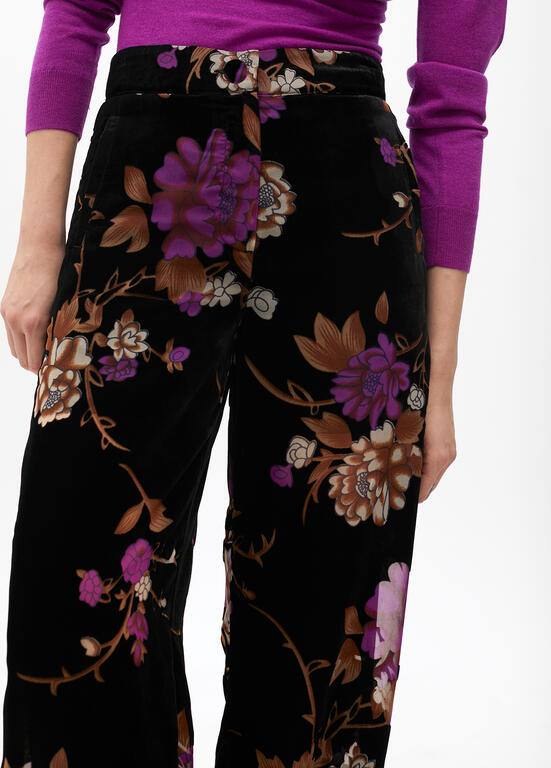 LOLA CASADEMUNT Βελούδινο, φλοραλ παντελόνι